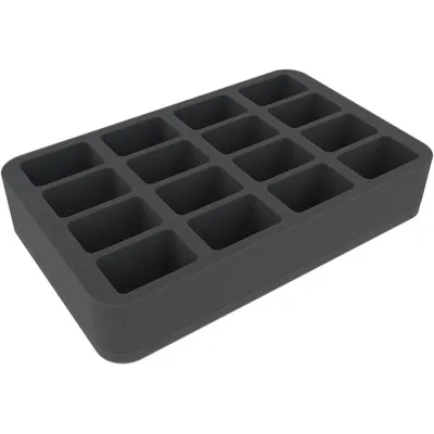 Produktbild von 50 mm Schaumstoffeinlage für Miniaturen 1:100 – 16 Fächer