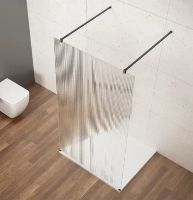 Produktbild von Gelco VARIO BLACK Walk-In Duschwand, freistehend, Nordic Glas, 1000 mm