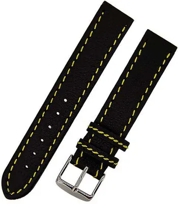 Produktbild von Uhrenarmband KANA 18mm gelbe NAHT weiches KALBLEDER