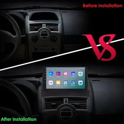 Zdjęcie produktu dla Android 14, radio samochodowe z 9-calowym ekranem dotykowym, przeznaczone do Renault Megane 2 (lata produkcji: 2002-2009). Posiada 2 GB pamięci RAM i 64 GB pamięci wewnętrznej. Obsługuje bezprzewodowe funkcje Carplay/Android Auto, sterowanie z kierownicy, Wi-Fi/4G oraz FM