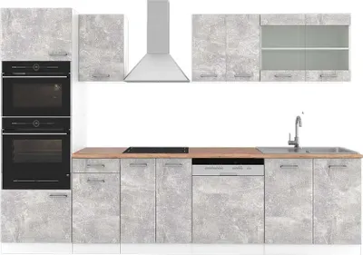 Obrázek produktu pro Kuchyňský kout Vicco R-Line Beton 300 cm s vysokou skříní, PD Dub, Model 42515