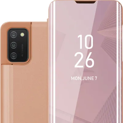 Obrázok produktu pre Cadorabo puzdro na mobilný telefón pre Samsung Galaxy A02s v ružovom kryte Zadný kryt Ochranný kryt Book Case Booklet