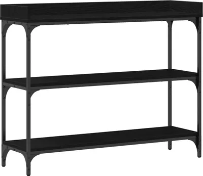 Obrázok produktu pre vidaXL Konzolový stolík s policou čierny dubový vzhľad 100 x 30 x 80 cm