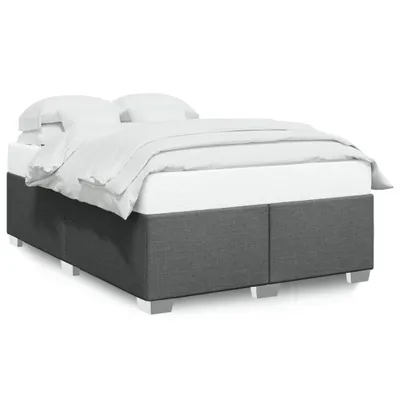 Image de vidaXL Cadre de lit sans matelas gris foncé 140x200 cm Tissu