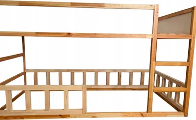 Immagine prodotto di Set di 3 sponde di protezione inferiori per letto IKEA Kura, 200x90x94,2 cm, NIVO TRE, legno di pino non verniciato, lettino di sicurezza per bambini.