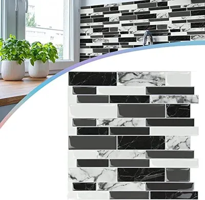 Produktbild von JOIEYOU Fliesenaufkleber 30x30cm 3D Klebefliesen Küchenrückwand Selbstklebende Vinyl Fliesen Wasserdicht Spritzschutz Wandfliesen Fliesenfolie für Küche Bad Deko, 10 Stück Typ A