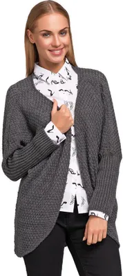 Produktbild von Strickjacke Sweats Poncho Umhang Cardigan Jacke; Grafit/S/M/L