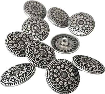 Image de Boutons métalliques argentés de 17 mm ou 22 mm