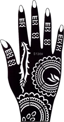 Produktbild von Henna Tattoo Schablone für die Rechte Hand