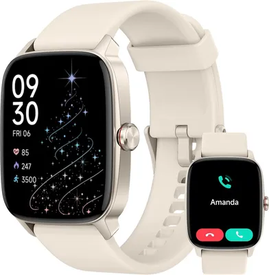 YMZ Smartwatch 185 Inch HD Touchscreen Fitness Tracker Bluetooth Anrufe 100 Sportmodi IP68 Unisex Uhr für Android iOS