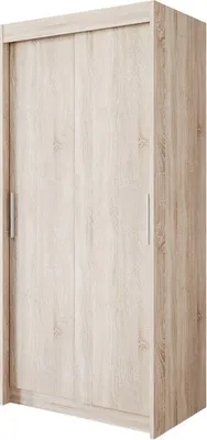 Produktbild von Easy4You L1 100 cm Sonoma Schiebetüren Kleiderschrank 100x216x60 cm Schlafzimmermöbel, Aufbewahrung - Mehrzweckschrank - Farbe: Sonoma