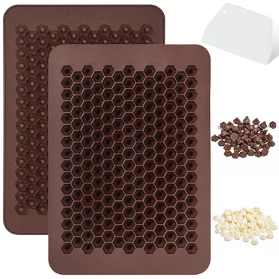 Immagine prodotto di Stampo in silicone per cioccolato, con 2 pezzi, 404 cavità, antiaderente, ideale per cioccolatini, caramelle e cottura