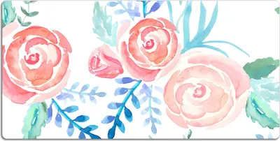 Produktbild von Schreibtischmatte Tischunterlage 100x50 cm Mauspad - Helle Blumen