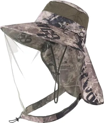 Produktbild von Moskitonetzhut mit Nackenklappe für Männer und Frauen, Sonnenhut mit breiter Krempe, für Outdoor-Angeln, Wandern, Camping, Gartenarbeit