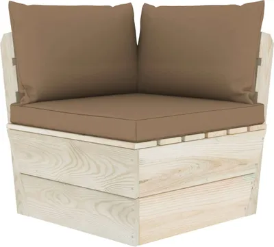 Produktbild von vidaXL Garten-Paletten-Ecksofa mit Kissen Imprägniertes Fichtenholz