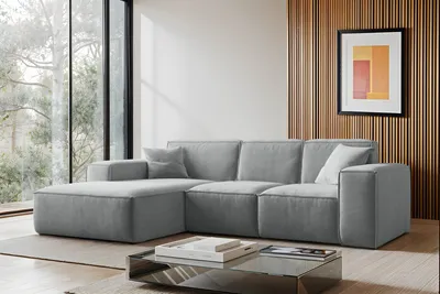 Produktbild von Kaiser Möbel Ecksofa, Sofa L form, Couch L form Siena L stoff Salvador Grau Links