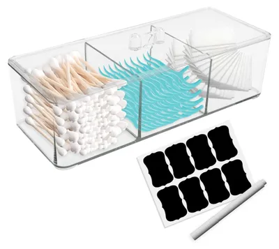 Image de Boîte de rangement transparente avec couvercle et 3 compartiments