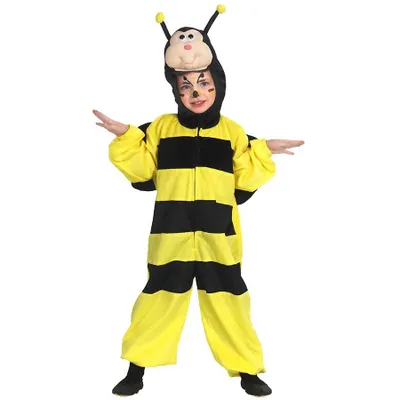 Produktbild von Kinder Bienen Plüschkostüm (Overall) Keller Gr. 104 # Karneval Fasching Verkleidung