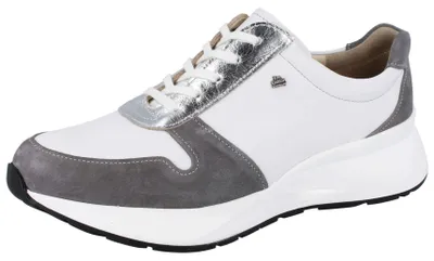 Produktbild von FINN COMFORT Leganes Damen Schnürschuhe grau weiss Leder - Größe: UK 5,5
