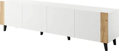 Produktbild von Fernsehschrank Faro Tv-Lowboard 200X52X42 Cm 4 Türiger Wohnzimmerschrank Weiß/Craft Eiche