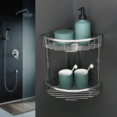 Produktbild von Duschablage Ecke, Duschregal Edelstahl Duschkorb Poliert Shampoo Halterung für Dusche Duschkörbe & Duschablagen Badezimmer Duschablage, EG7162