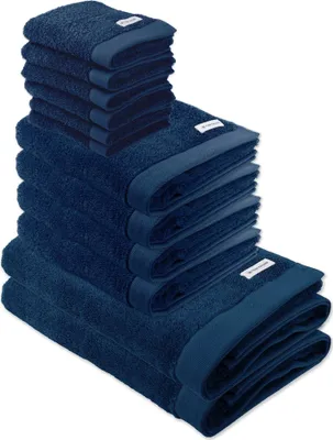 Produktbild von TOM TAILOR Handtuch Set, 12-tlg. - Color Bath, 2x Duschtuch, 4x Handtuch, 6x Gästetuch Dunkelblau Set