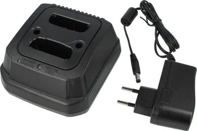 Produktbild von vhbw Dual-Ladegerät kompatibel mit Motorola PMNN 4351, 6074, 4351A, 4351B Funkgerät-Akkus - Ladestation + Netzteil, 15 V, 0.8 A