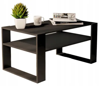 Produktbild von Couchtisch Schwarz 90x50 Cm Loft Retro Wohnzimmertisch