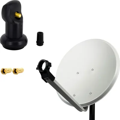 Produktbild von PremiumX 45cm Satellitenschüssel SAT Antenne Single LNB 2x F-Stecker
