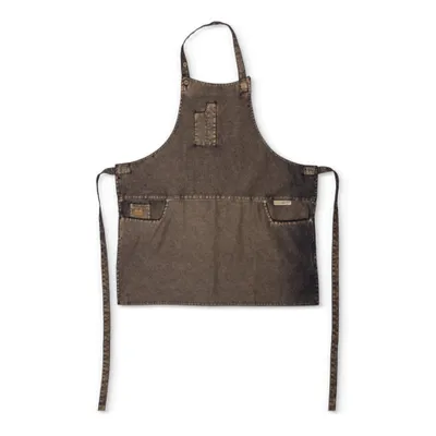 Immagine prodotto di Dutchdeluxes - Fatto a mano - Barbecue - Grembiule da cucina - Jeans indaco - 5 tasche - Color oro