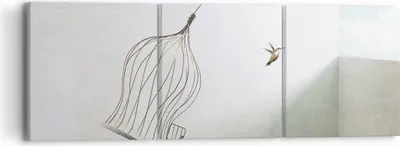Produktbild von Bild auf Leinwand - Leinwandbild - 3 Teile - Flug Vogel Käfig - 90x30cm - Wand Bild - Wanddeko - Wandbilder - Leinwanddruck - Bilder - Wanddekoration - Leinwand bilder - Wandbild - CA90x30-5085