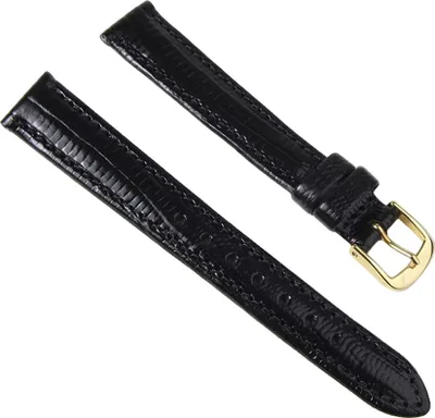 Produktbild von Minott Ersatzband Uhrenarmband Leder Teju-Print schwarz 14mm