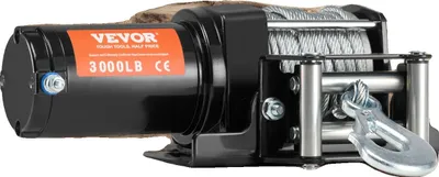 Image de Treuil électrique, 12V DC, télécommande par câble, 3000lbs 39ft 13hp
