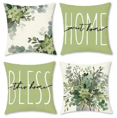 Productafbeelding van Omgoods - Set van 4 Decoratieve Kussenslopen 40 x 40 cm