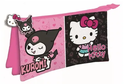 Obrázek produktu pro Pouzdro na psací potřeby Hello Kitty & Kuromi, 3 přihrádky, 22 cm
