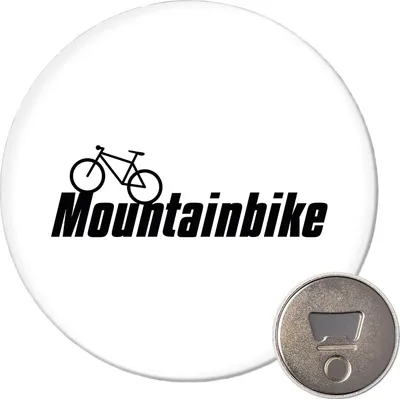 Produktbild von Huuraa Magnet Mountain Bike Fahrrad 59mm Kühlschrankmagnet rund Flaschenöffner Geschenkidee