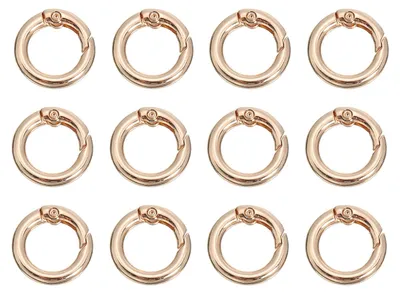 12er-Pack runde Spring-O-Ring-Klickclips, gold, 17 mm