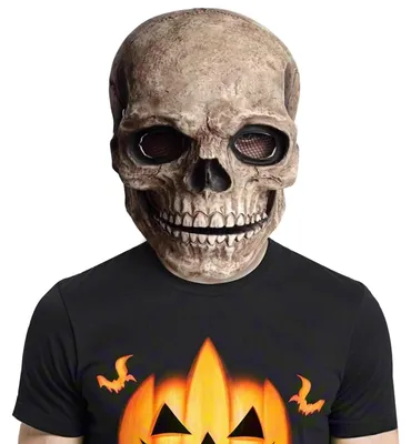Obrázek produktu pro Omgoods - Kompletní maska lebky na Halloween s pohyblivou čelistí