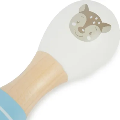 Produktbild von Bieco Baby Rassel Holz Reh | Hantelrassel | 2er Set | 19 cm | Kinder Rassel Musikinstrument | Holzrassel Baby Montessori Rassel Kinder ab 1 Jahr Rassel Baby 0-6 Monate Rasselring Baby