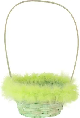 Zdjęcie produktu dla Koszyk wielkanocny do święconki w kolorze zielonym 18x14x29 cm