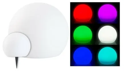 Image de Boule lumineuse à LED solaire télécommandée RVBB / 60 lm / IP67 / Ø 30 cm
