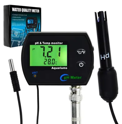 Zdjęcie produktu dla Miernik pH i temperatury 2 w 1 z podświetleniem i wymienną elektrodą