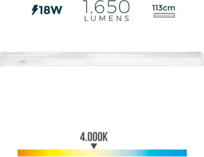 Image de Réglette Led 18w 4000k Edm éclairage Led économe, Lumière Du Jour - Edm