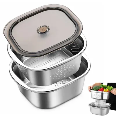 Produktbild von Edelstahl-Sieb – 2 Stück – Mit Deckel