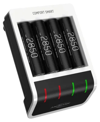 Produktbild von Ansmann Akku Ladegerät inkl. 4x AA Akkus 2850mAh, intelligente Ladung