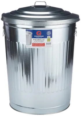 Abfalleimer mit Pedal, 75 l, Stahl, schwarz