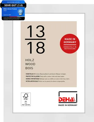 Produktbild von DEHA Design Holz Portraitrahmen, Bilderrahmen Fontana, 13x18 cm, Weiß