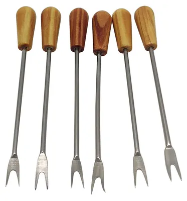 Imagen del producto de Escargotgabel - Juego de 12 utensilios reutilizables con mango de madera