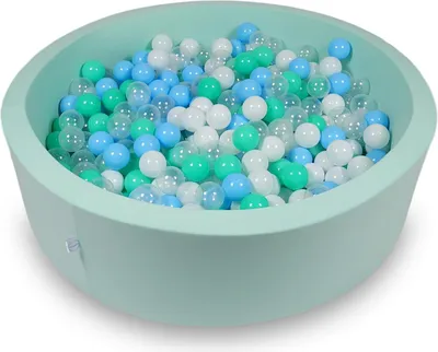 Immagine prodotto di Piscina asciutta 110x30cm menta con 400 palline: azzurro, trasparente, menta, bianco