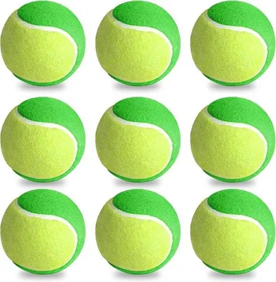 Produktbild von Trainingsbälle 9er Set, druckverminderter Tennisball, grün